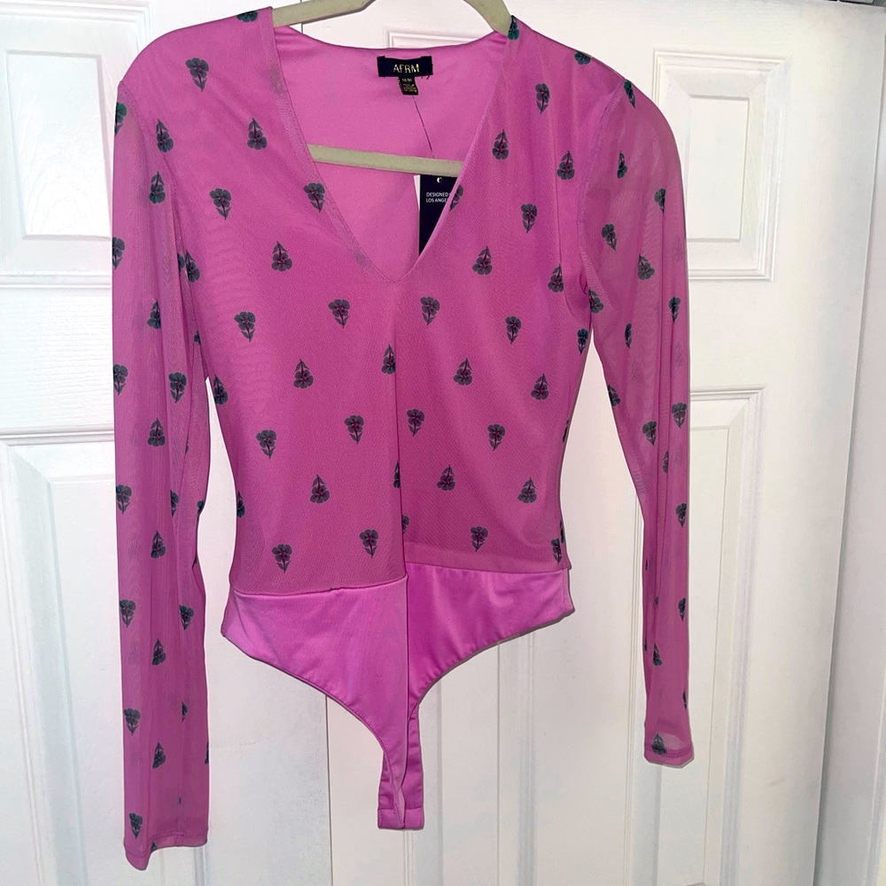 AFRM Sheer Sleeve Bodysuit